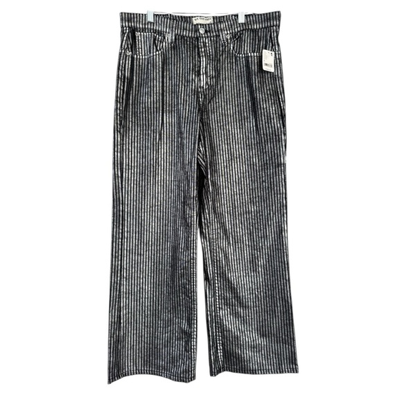 We The Free Pants - We The Free Tinsley Metallic Stripe Wide Leg Pants Size 29 NWT Never Worn